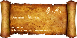 German Ábris névjegykártya